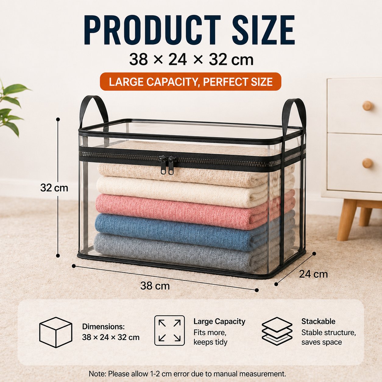 ✅ Momokee® Portable Large Heavy-Duty Thick Plastic Clear Storage Box