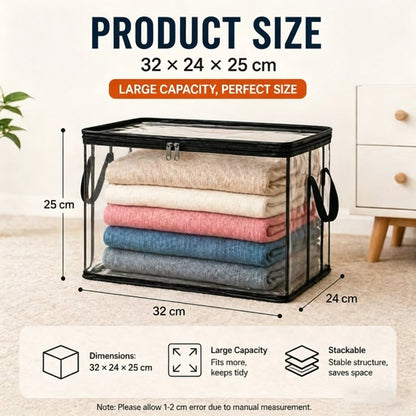Momokee® Portable Large Heavy-Duty Thick Plastic Clear Storage Box