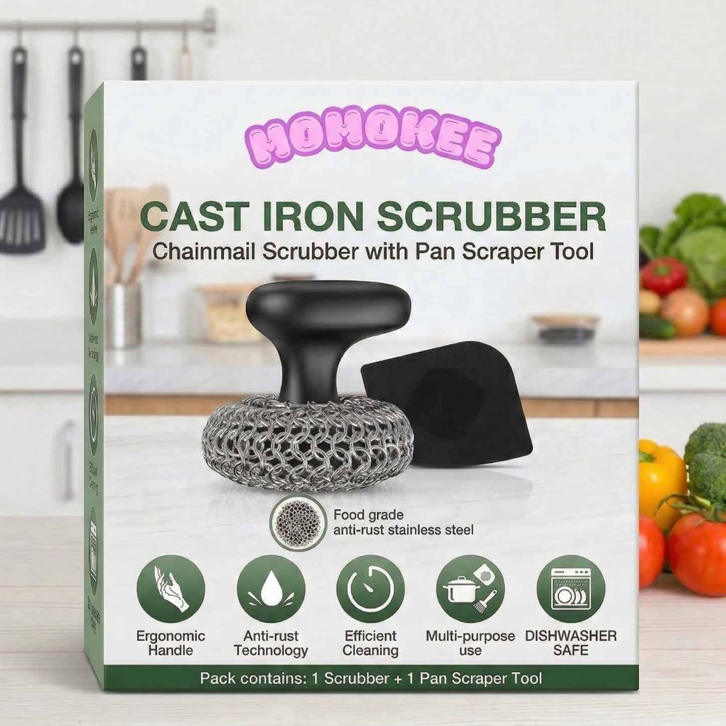 Momokee® Cast Iron Scrubber