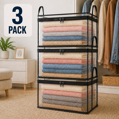 ✅ Momokee® Portable Large Heavy-Duty Thick Plastic Clear Storage Box