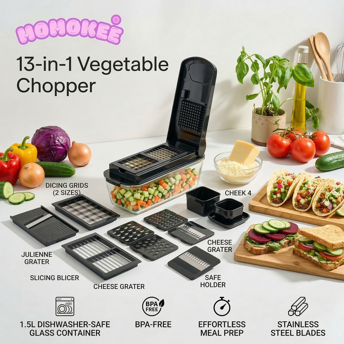 Momokee® 13-in-1 Vegetable Chopper