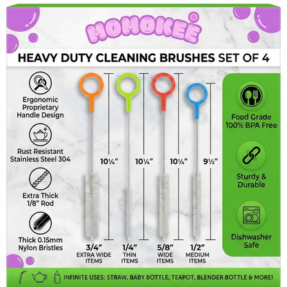 Momokee® Heavy Duty Cleaning Brushes Set of 4