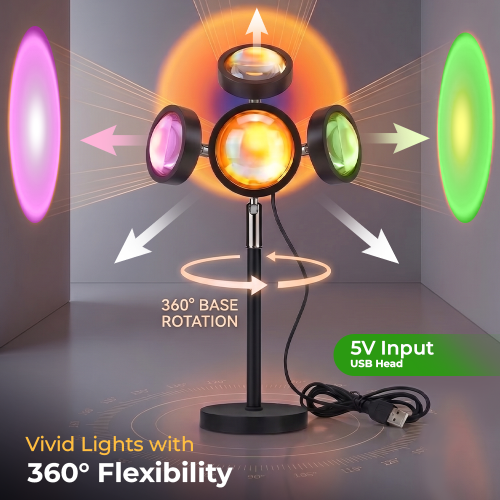 momokee® 16-Color RGB Sunset Projector Lamp