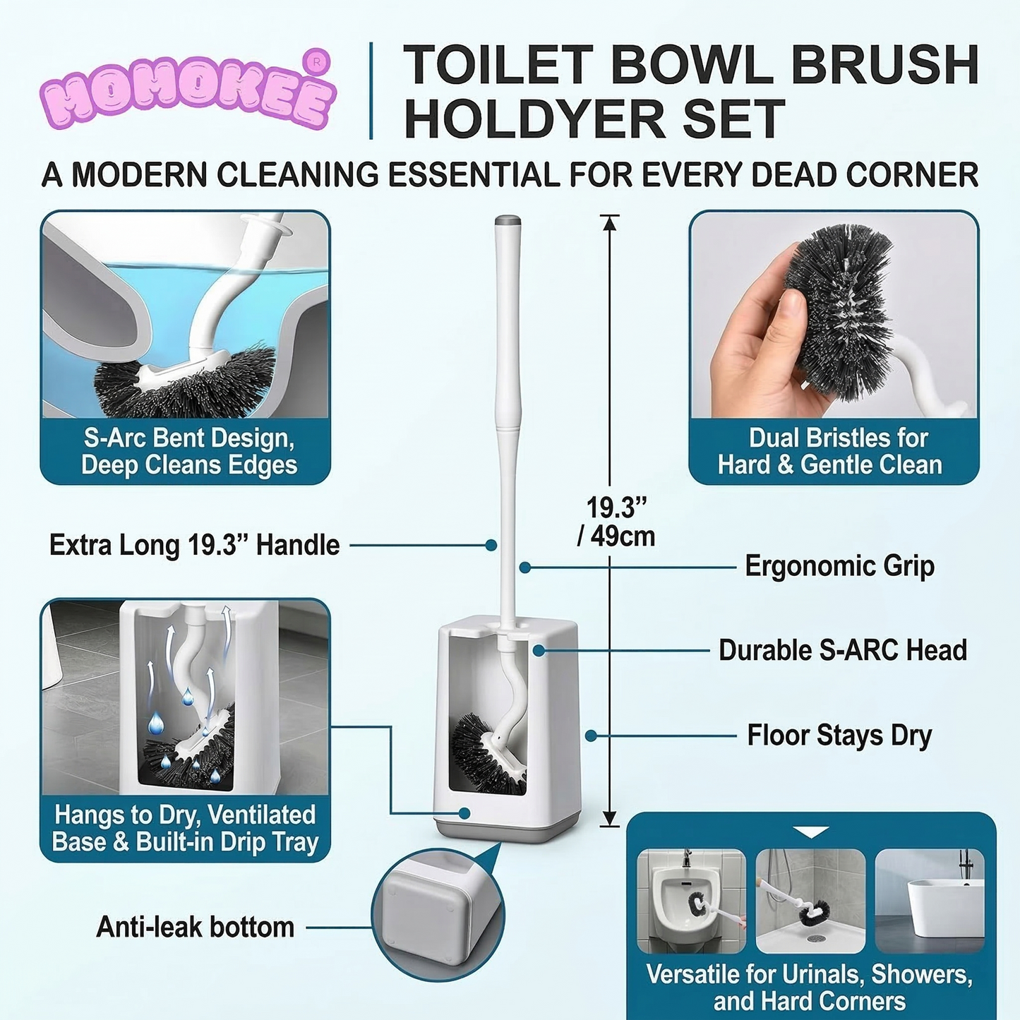 Momokee® Toilet Bowl Brush Holder Set
