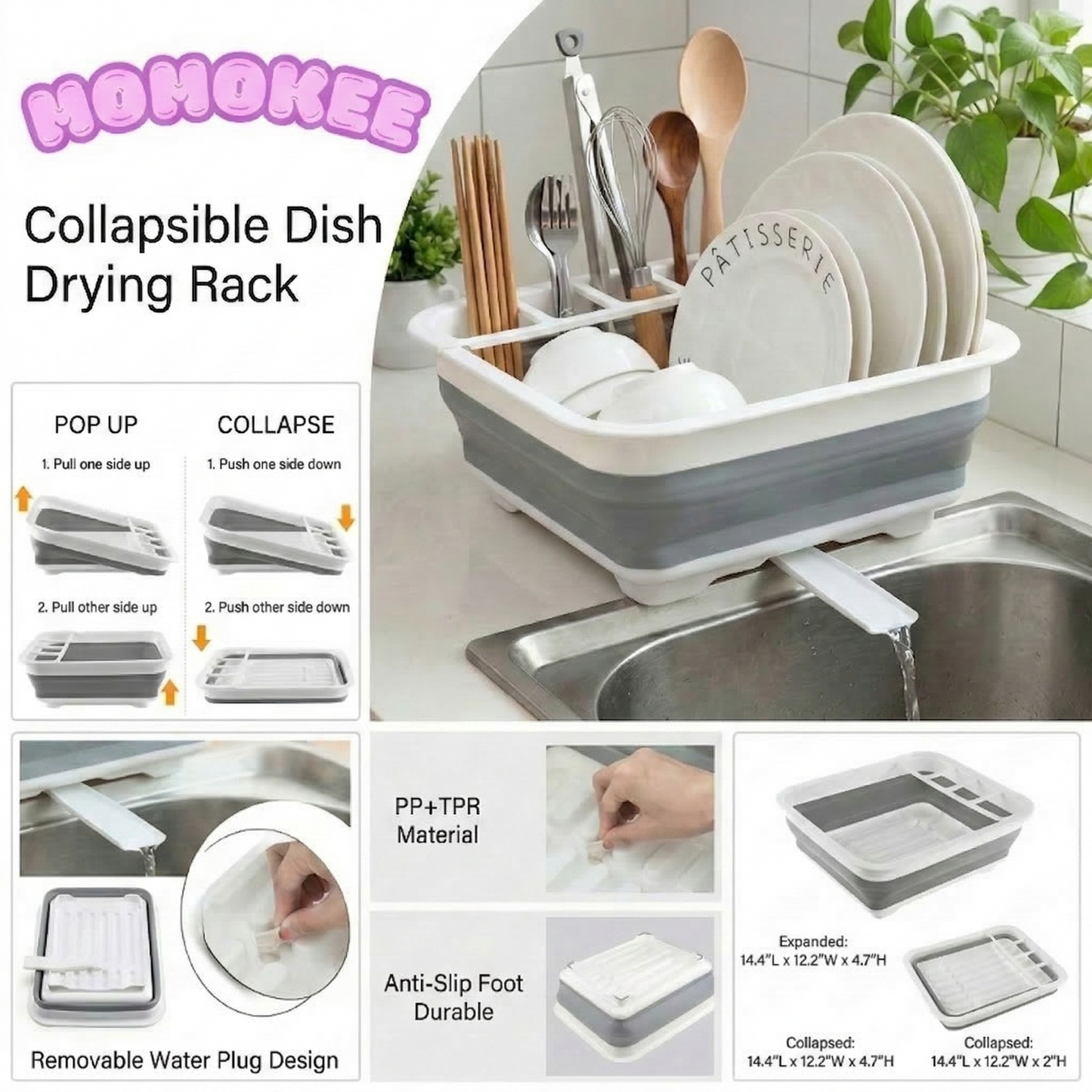 Momokee® Collapsible Dish Drying Rack