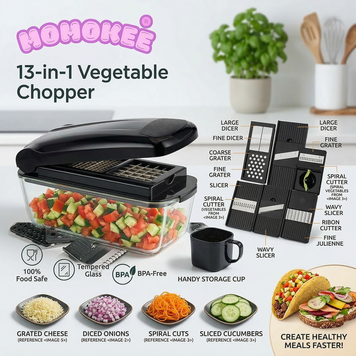 Momokee® 13-in-1 Vegetable Chopper