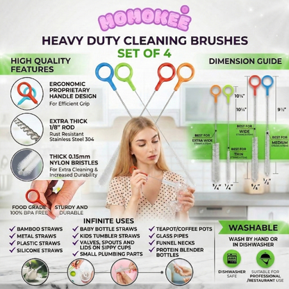 Momokee® Heavy Duty Cleaning Brushes Set of 4