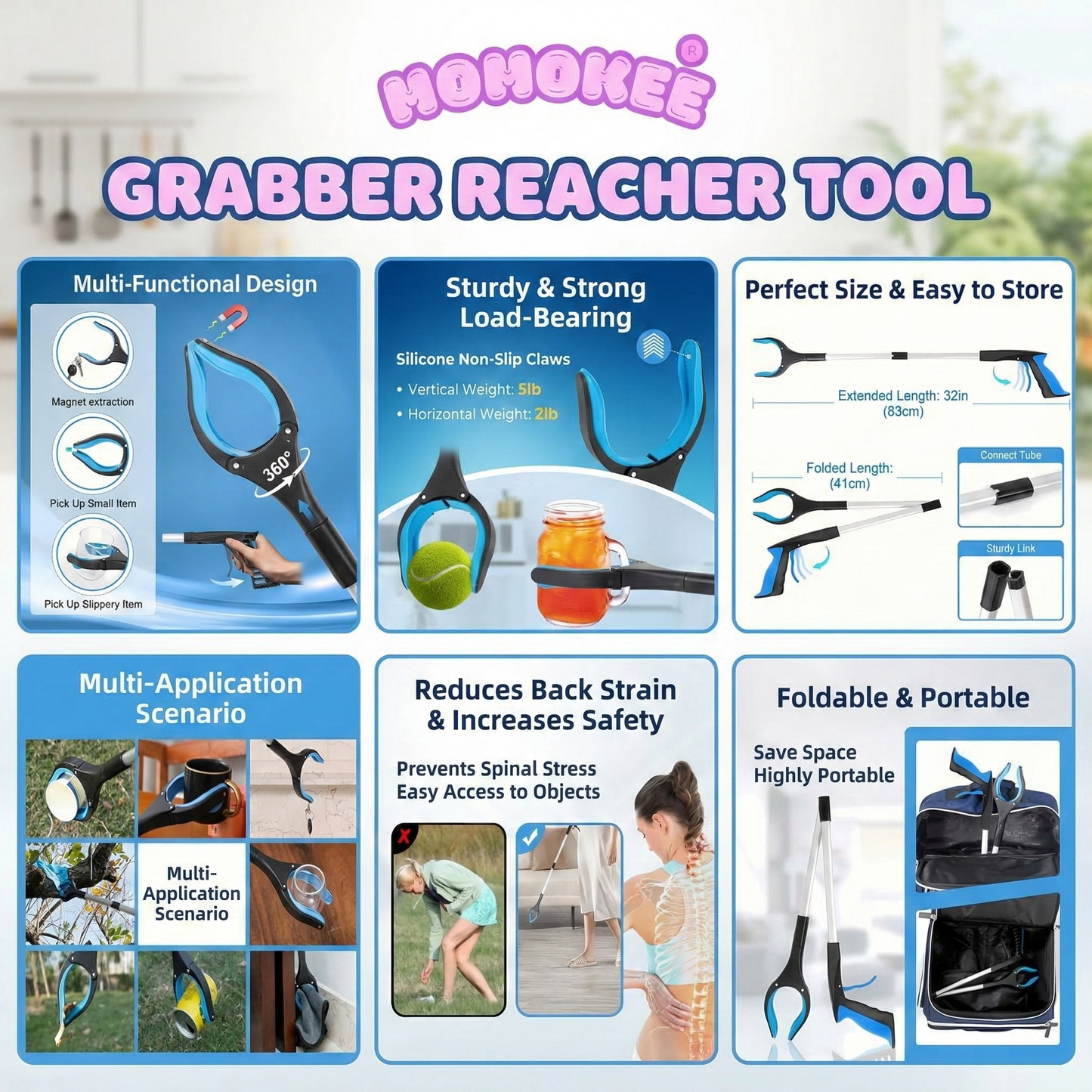 Momokee® Grabber Reacher Tool