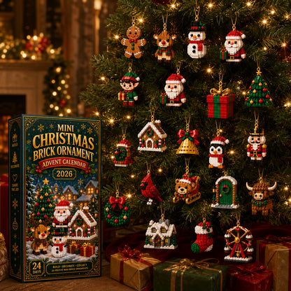 ⏳ Last day to save 49% – 🎄 24-Day Mini Christmas Ornament Advent Calendar | 24 unique festive buildable designs with hanging loops—perfect for decorating Christmas trees, wreaths, and holiday displays 🧱