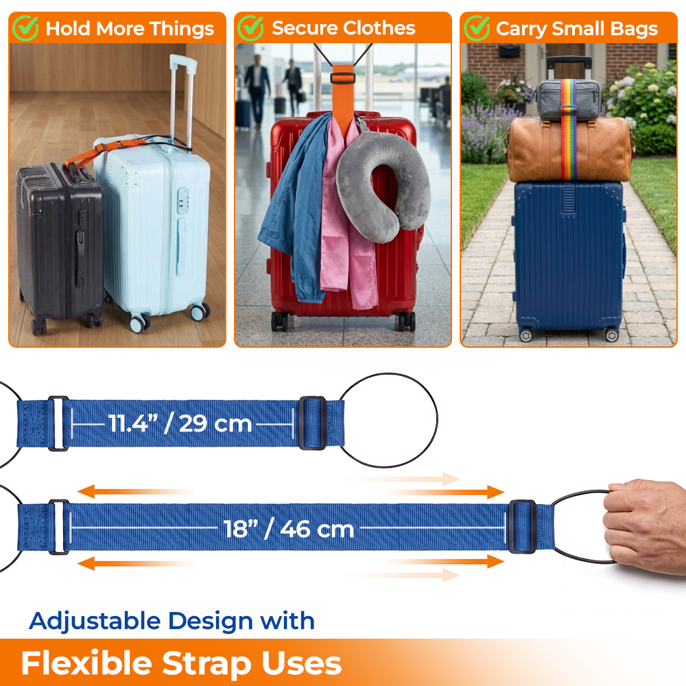 Momukee® Adjustable LuggageLock Bungee