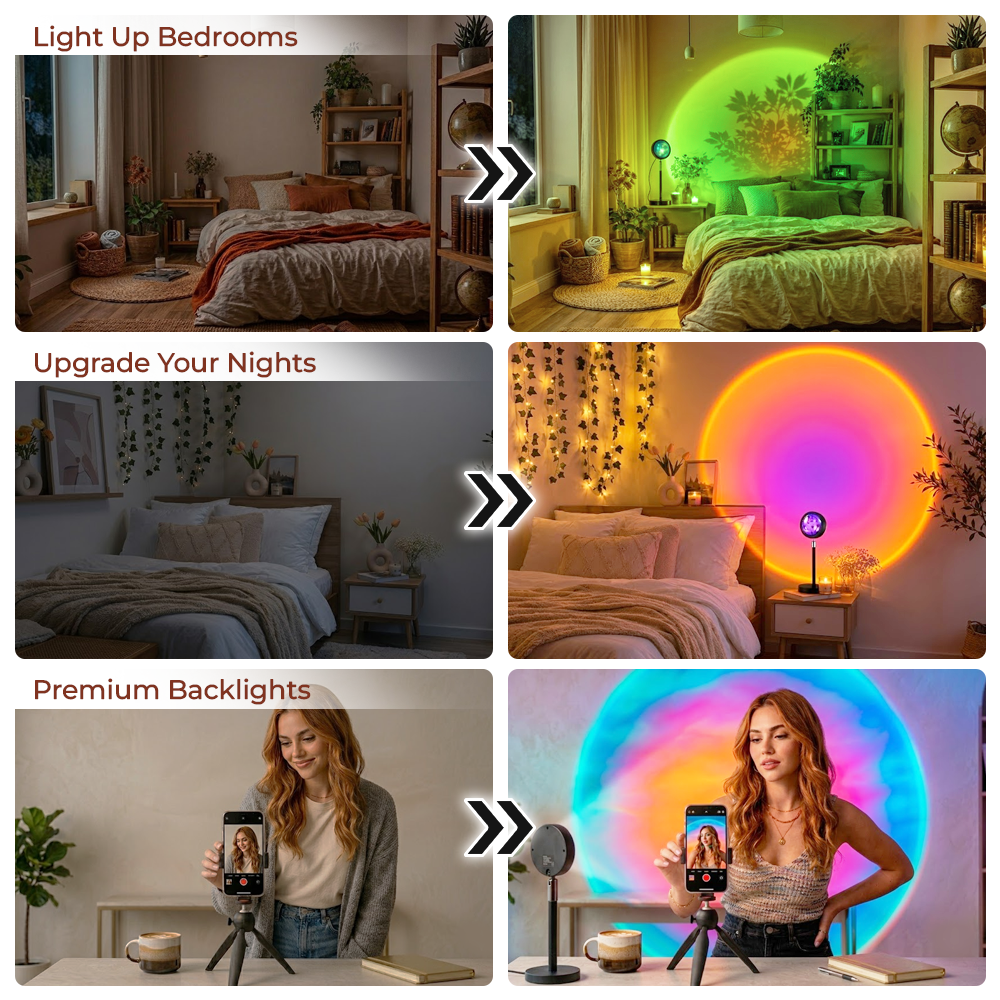 momokee® 16-Color RGB Sunset Projector Lamp