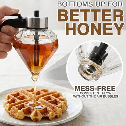 Momokee® No-Drip Glass Honey Dispenser with Plastic Stand