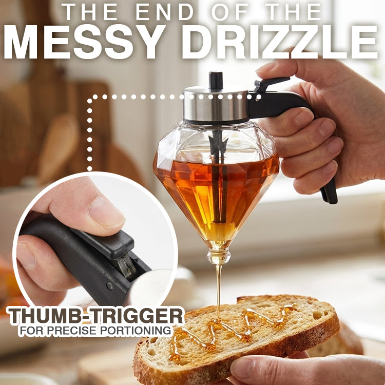 Momokee® No-Drip Glass Honey Dispenser with Plastic Stand