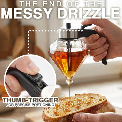 Momokee® No-Drip Glass Honey Dispenser with Plastic Stand