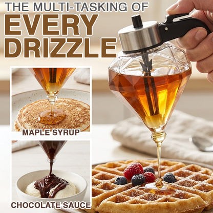 Momokee® No-Drip Glass Honey Dispenser with Plastic Stand