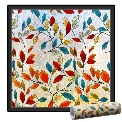 Momokee® Floral Glass Rainbow Window Film 17.5 x 47.2 Inch