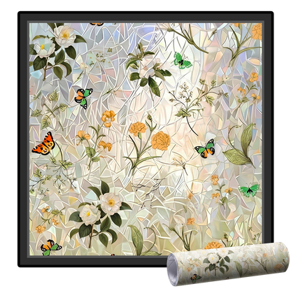 Momokee® Floral Glass Rainbow Window Film 17.5 x 47.2 Inch