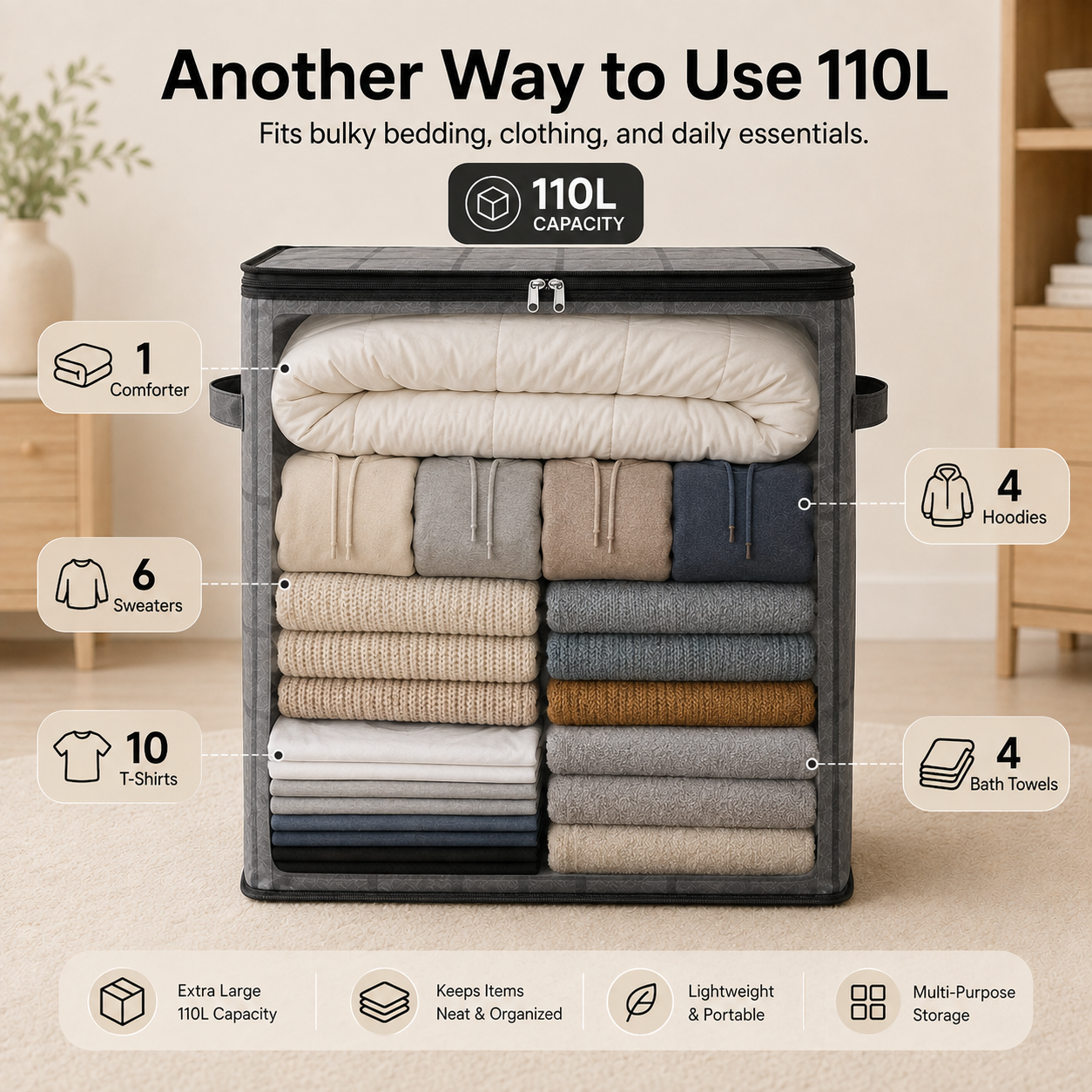 XXL Foldable Easy Move Storage Bag
