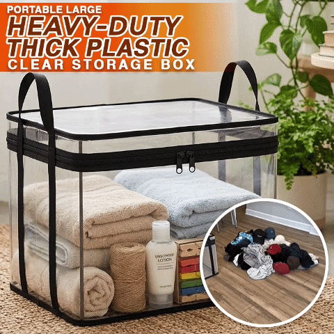 Momokee® Portable Large Heavy-Duty Thick Plastic Clear Storage Box