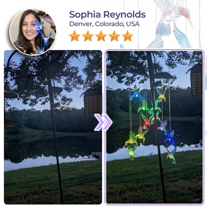 momokee® Hummingbird Wind Chime Solar Lights