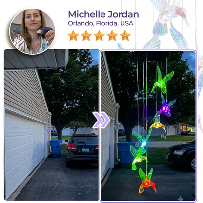 momokee® Hummingbird Wind Chime Solar Lights