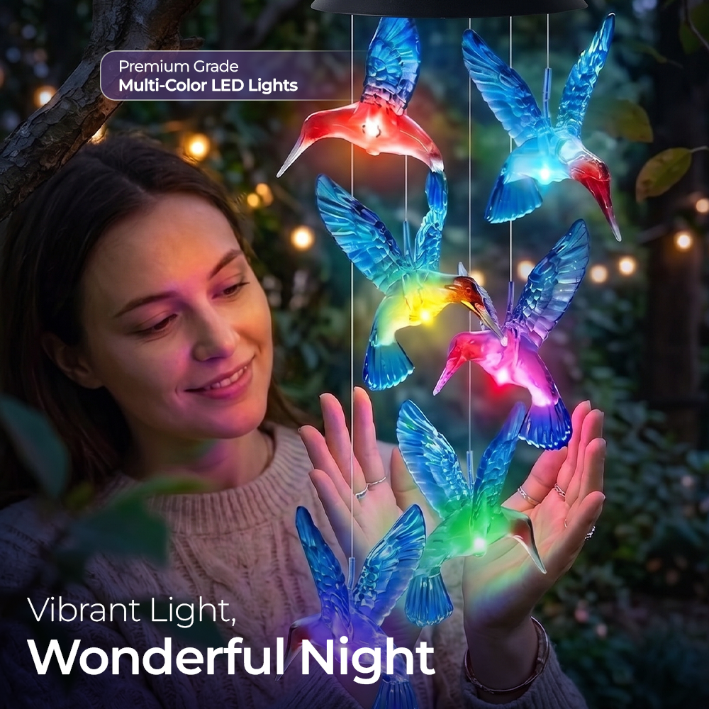 momokee® Hummingbird Wind Chime Solar Lights