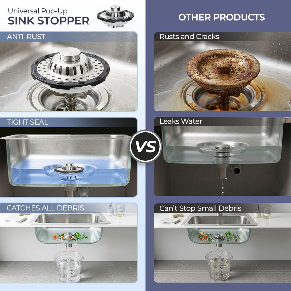 momokee® Universal 3-in-1 Pop-up Sink Stopper