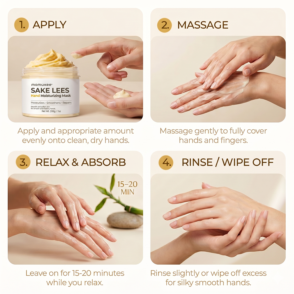 momukee® Sake Lees Hand Moisturizing Mask