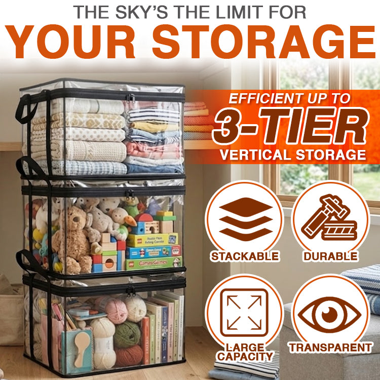 Momokee® Portable Large Heavy-Duty Thick Plastic Clear Storage Box