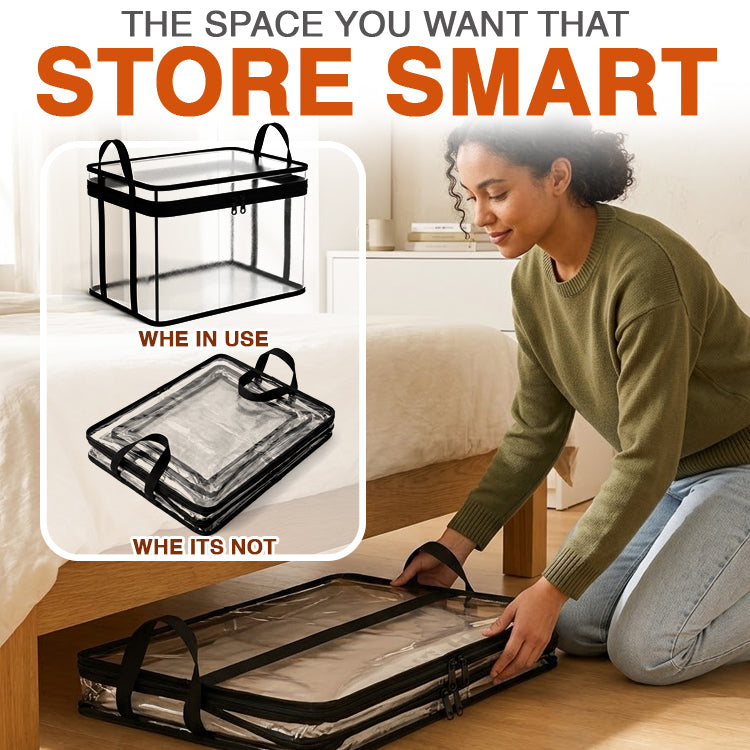 Momokee® Portable Large Heavy-Duty Thick Plastic Clear Storage Box