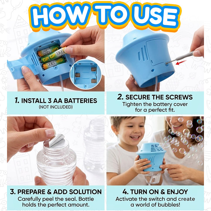 Momokee® Automatic Handheld Bubble Machine for Kids