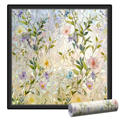 Momokee® Floral Glass Rainbow Window Film 17.5 x 47.2 Inch