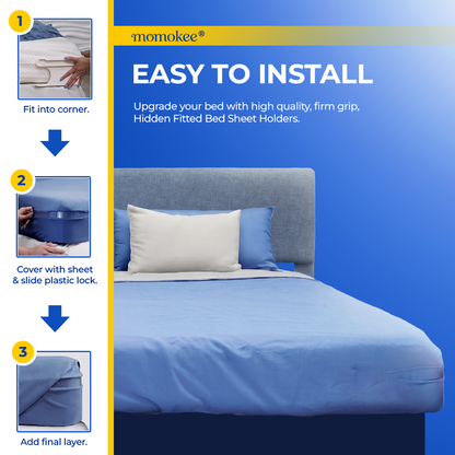 Momokee® Hidden Fitted Bed Sheet Holders