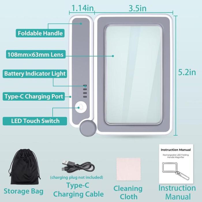Momokee® LED Light Book Page Magnifier
