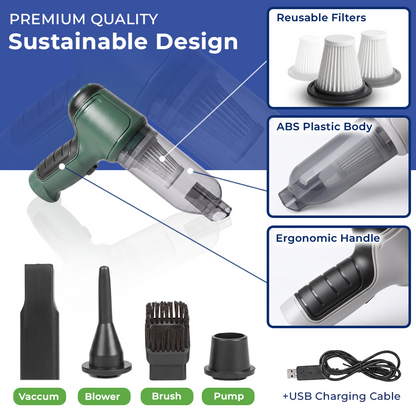 momukee® TurboClean 3-in-1 Handheld Vacuum