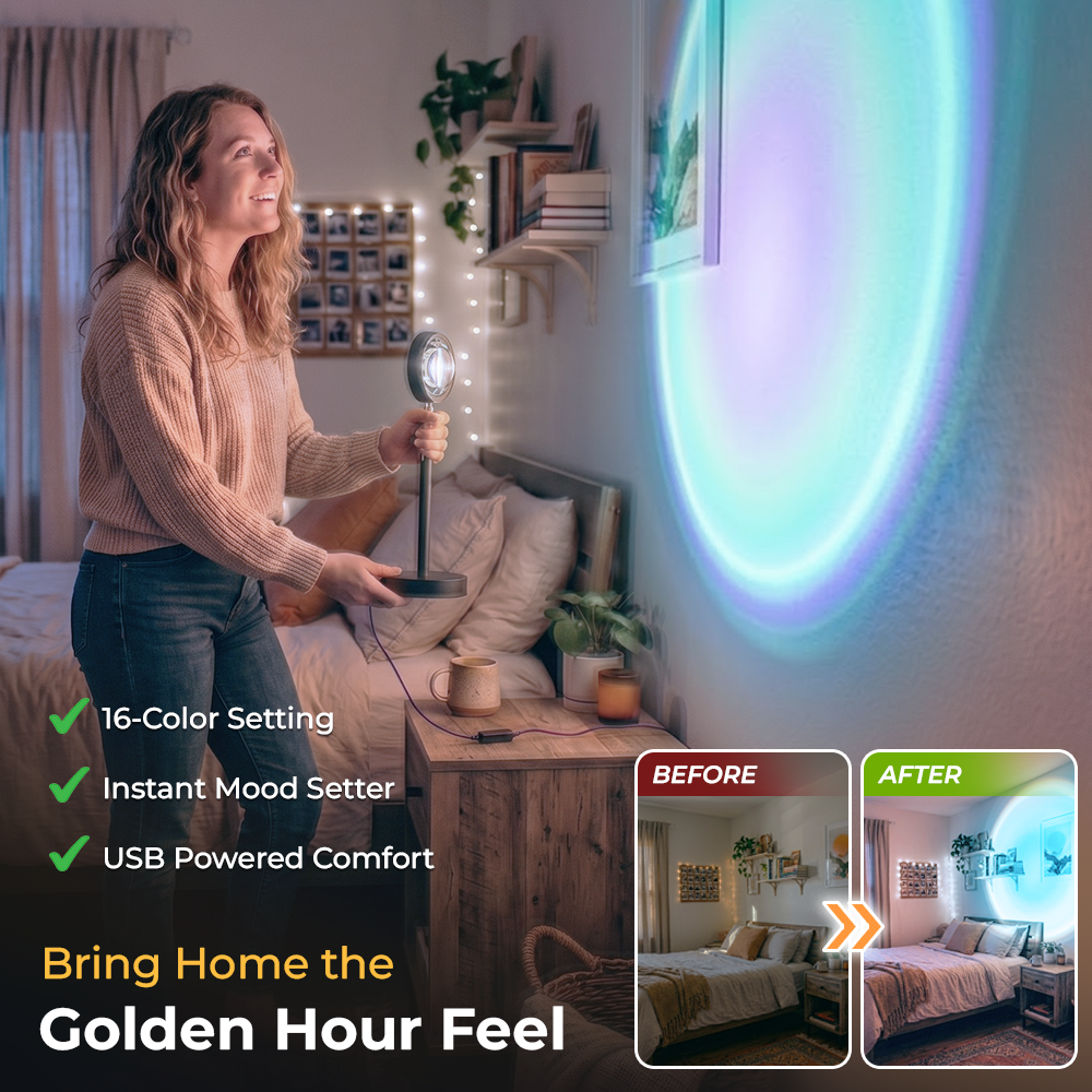 momokee® 16-Color RGB Sunset Projector Lamp