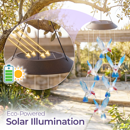 momokee® Hummingbird Wind Chime Solar Lights