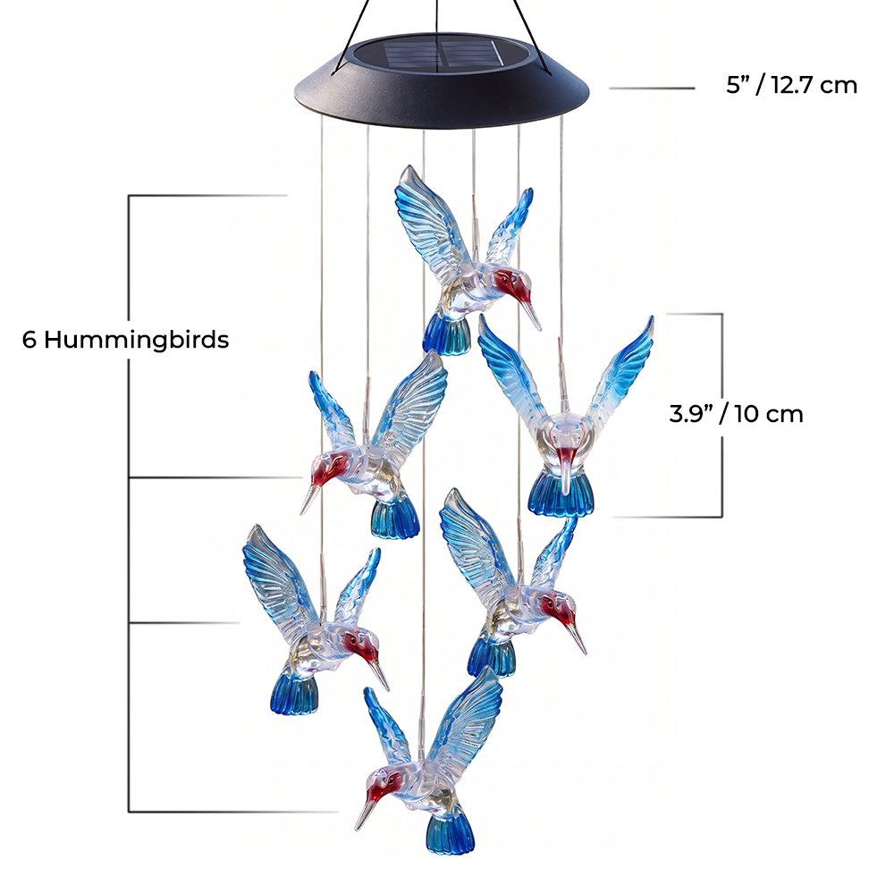 momokee® Hummingbird Wind Chime Solar Lights