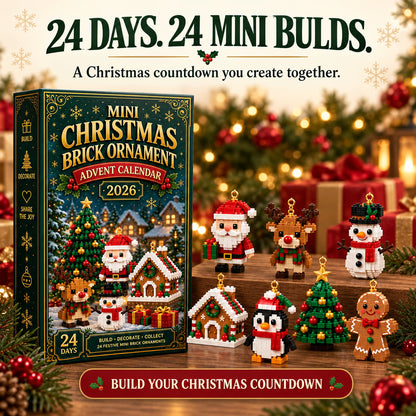 ⏳ Last day to save 49% – 🎄 24-Day Mini Christmas Ornament Advent Calendar | 24 unique festive buildable designs with hanging loops—perfect for decorating Christmas trees, wreaths, and holiday displays 🧱