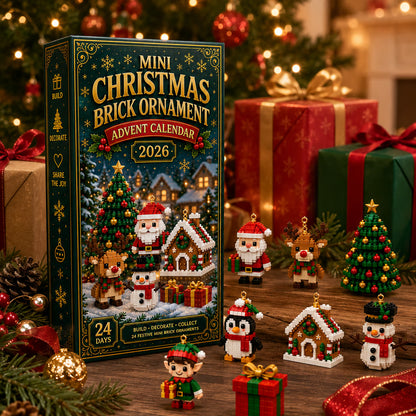 ⏳ Last day to save 49% – 🎄 24-Day Mini Christmas Ornament Advent Calendar | 24 unique festive buildable designs with hanging loops—perfect for decorating Christmas trees, wreaths, and holiday displays 🧱