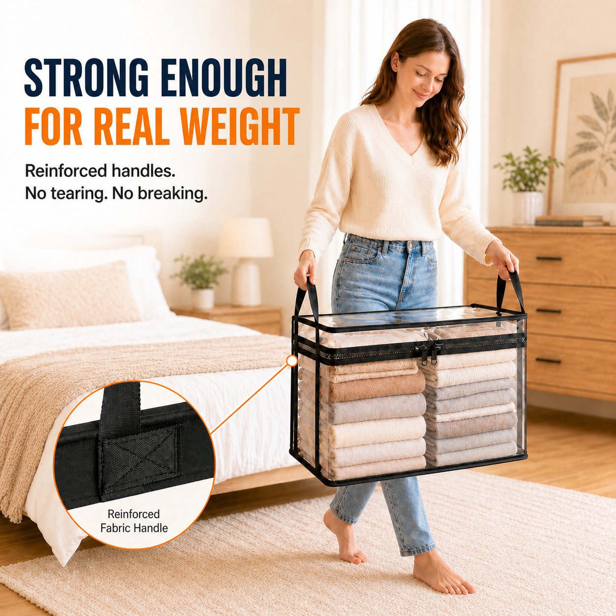 ✅ Momokee® Portable Large Heavy-Duty Thick Plastic Clear Storage Box