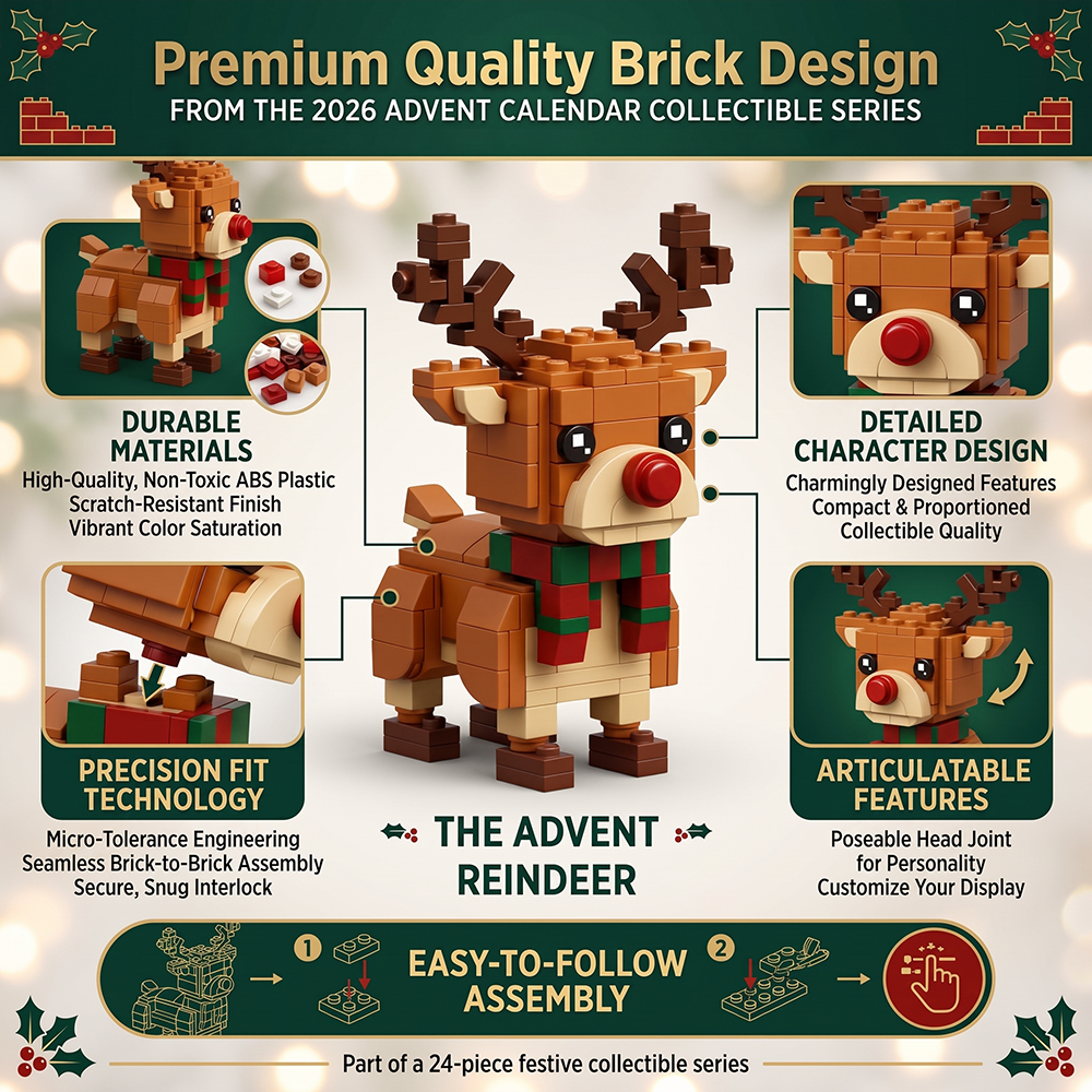Mini 3D Christmas Brick Ornament 24-Days Countdown Gift