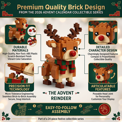 Mini 3D Christmas Brick Ornament 24-Days Countdown Gift