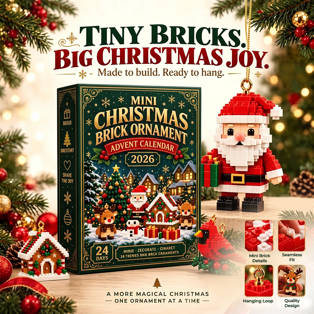 Mini 3D Christmas Brick Ornament 24-Days Countdown Gift