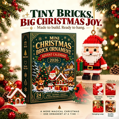 Mini 3D Christmas Brick Ornament 24-Days Countdown Gift